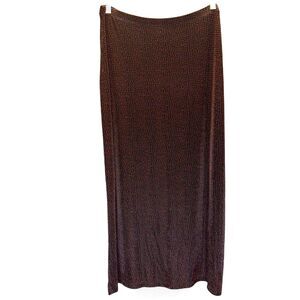 Vintage Linden Hill Black Red Polka Dot Maxi Skirt Slinky Stretch Size L